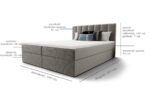Łóżko Kontynentalne 160x200 Z Pojemnikiem Na Pościel + 2 Materace Bonell + Wybór Kolorów - SAGE