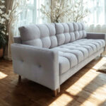 Wygodna Sofa Z Funkcją Spania 220X96X78 CM Rozkładana Kanapa 3 Osobowa - Pikowane Meble Wypoczynkowe + Pianka HR45 + Sprężyny Bonell - AURA