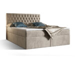 Łóżko Boxspring Z Kryształkami 140x200 Kontynentalne + 2 Pojemniki Na Pościel + 2 Materace Bonell - Wybór Kolorów - VERA