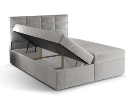 Łóżko Hotelowe 160x200 Wygodne Kontynentalne + Panele Na Oparciu + 2 Pojemniki Na Pościel + 2 Materace Bonell - Wybór Kolorów - ZOYA