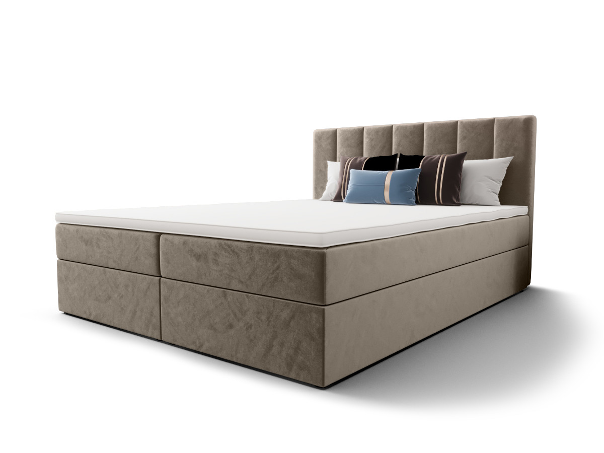 lozko-kontynentalne-z-materacami-pojemnikami-wygodne-komfortowe-loze-boxspring-SAGE-1 Łóżko Kontynentalne 140x200 Z Pojemnikiem Na Pościel + 2 Materace Bonell + Wybór Kolorów - SAGE