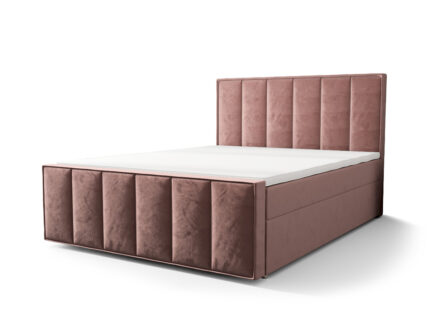 Łóżko Z Materacem 160x200 Kontynentalne + Pojemniki Na Pościel + 2 Materace Bonell + 2 Oparcia - Wybór Kolorów - SOLO