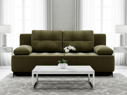 Kanapa Rozkładana 202 CM 3-Osobowa Sofa Młodzieżowa Bez Boków Wolnostojąca Na Sprężynach Bonellowych + Wybór Kolorów - VIKKA