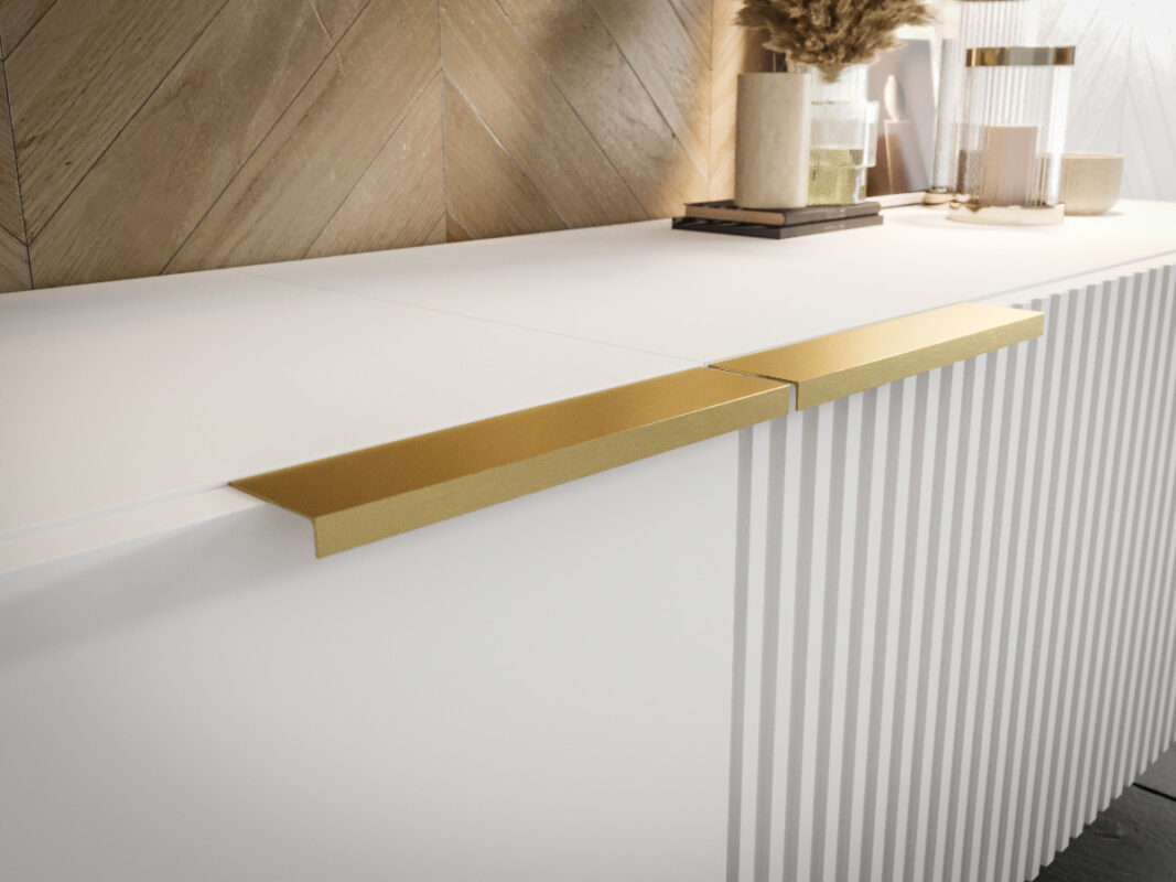 Nowoczesne Meble Do Salonu Modern Style Białe Czarne Frezowane Fronty MDF Lakierowane Solidne Praktyczne