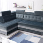 Nowoczesny Narożnik Z Funkcją Spania 240X165 CM + Regulowane Zagłówki + Pikowane Oparcie Siedzisko + Pojemnik na Pościel + Sprężyna Bonell Pianka - GENUA