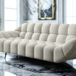 Nowoczesna Sofa 2-Osobowa 200 CM + Designerska Pikowana Kanapa Do Salonu + Wysokie Metalowe Nóżki - CLOUD