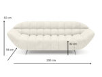 Nowoczesna Sofa 2-Osobowa 200 CM + Designerska Pikowana Kanapa Do Salonu + Wysokie Metalowe Nóżki - CLOUD
