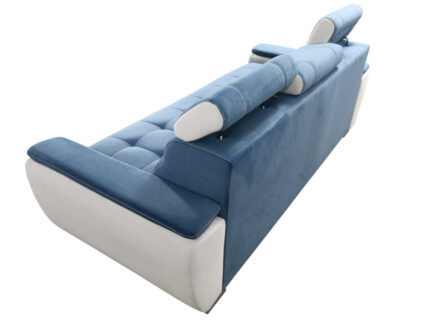 Nowoczesna Sofa Rozkładana 3 Osobowa 230 CM + Regulowane Zagłówki + Sprężyna Falista Pianka Wysokoelastyczna - ADRIA