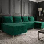 Narożnik Kształt U Rozkładany Do Salonu 270x146 CM + Funkcja Spania Pojemnik + Sprężyna Bonell Pianka T30 + Wybór Kolorów - MESA