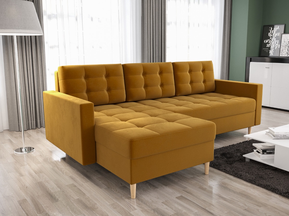 skandynawski-naroznik-minimalistyczny-rozkladany-z-pojemnikiem-AUSTIN-06 — kopia Narożnik Rozkładany Pikowany 224x144 CM + Pojemnik Na Pościel + Sprężyna Bonell Pianka T30 + Wybór Kolorów - AUSTIN