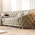 Pikowana Sofa Rozkładana 3 Osobowa 290 CM - Elegancka Kanapa W Stylu Glamour + Pianka HR45 + Sprężyny Bonell - VENUS