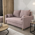 Dwuosobowa Sofa 155 CM Mała Kanapa Rozkładana Z Pojemnikiem + Wysokie Nóżki + Wybór Kolorów DALLAS