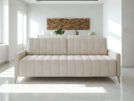 Kanapa Rozkładana 3-Osobowa 226 CM Wygodna Sofa Do Salonu + Wysokie Nóżki + Eleganckie Meble Wypoczynkowe - SUNNY