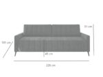 Kanapa Rozkładana 3-Osobowa 226 CM Wygodna Sofa Do Salonu + Wysokie Nóżki + Eleganckie Meble Wypoczynkowe - SUNNY