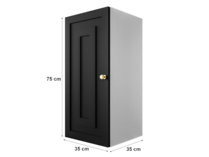 Szafka Modułowa 75x35 CM - Stwórz Własny Zestaw Mebli - Frezowane Malowane Fronty MDF - SN3 Biało Czarna