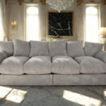 Wygodna Sofa 4-Osobowa 250 CM + Miękkie Poduszki Siedzisko Oparcie + Eleganckie Meble Wypoczynkowe Do Dużego Salonu - ROMA