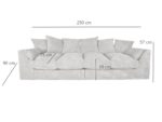 Wygodna Sofa 4-Osobowa 250 CM + Miękkie Poduszki Siedzisko Oparcie + Eleganckie Meble Wypoczynkowe Do Dużego Salonu - ROMA